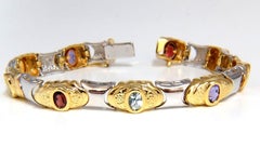 Natural Peridot Citrine Amethyst Aquamarine and Garnet Bracelet 14 Karat*