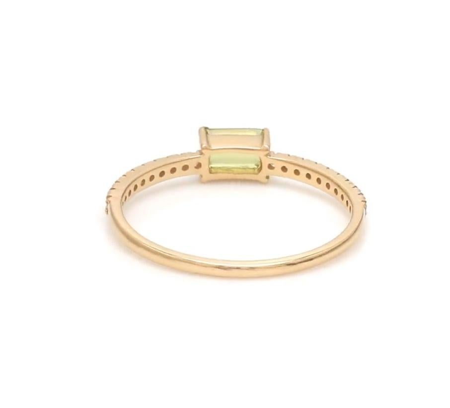 Bague en or 14k avec diamant péridot naturel Neuf - En vente à jaipur, IN