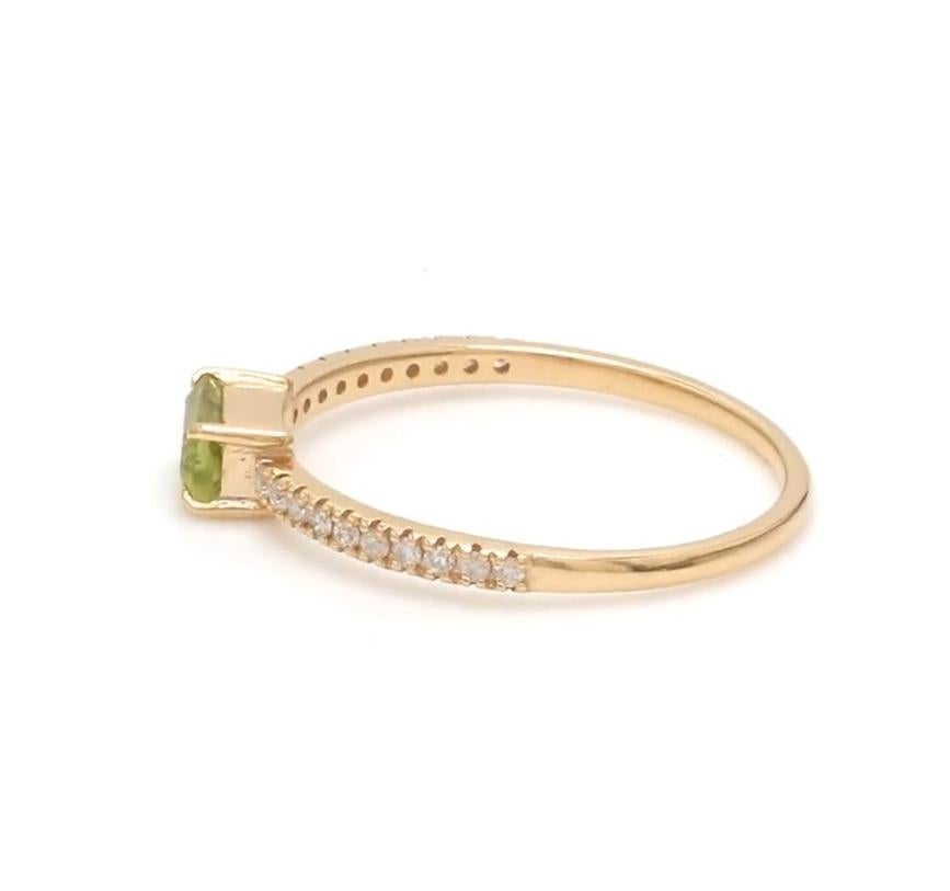 Bague en or 14k avec diamant péridot naturel Pour femmes en vente
