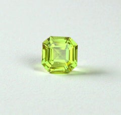 Natural Peridot Gemstone: 0.97 Carat Asscher Cut Loose Stone, August Birthstone