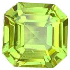 Natural Peridot Gemstone: 0.97 Carat Asscher Cut Loose Stone, August Birthstone