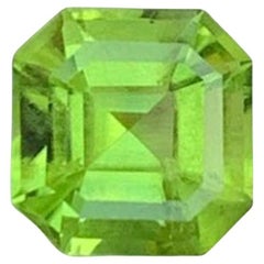 Natural Peridot Gemstone: 1.02 Carat Asscher Cut August Birthstone From Pakistan