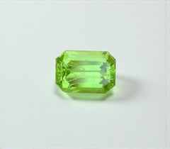 Natural Peridot Gemstone: 1.47 Carat Emerald Cut August Birthstone From Pakistan