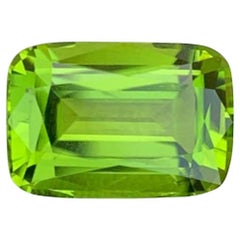 Natural Peridot Gemstone: 4.24 carat Cushion Cut Loose Stone, August Birthstone