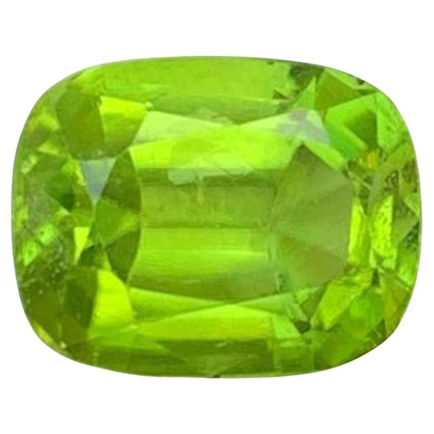 Natural Peridot Gemstone: 4.26 Carat Cushion Cut August Birthstone From Pakistan