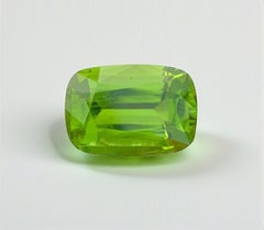 Natural Peridot Gemstone: 4.83 Carat Cushion Cut, August Birthstone