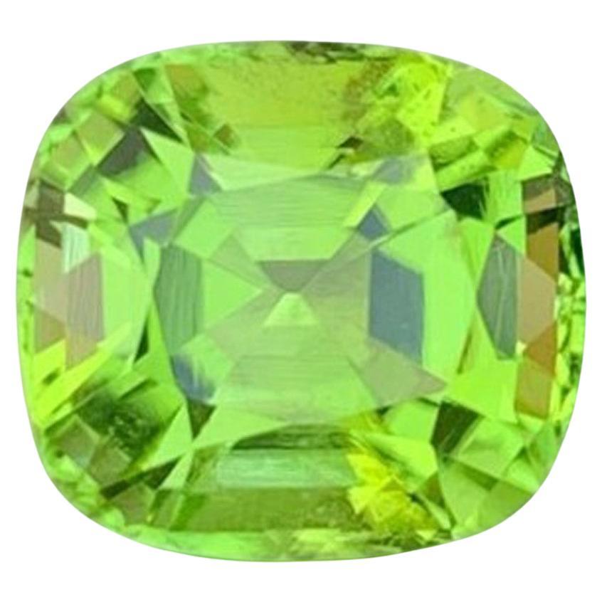 Natürlicher Peridot Edelstein: 5,38 Karat Cushion Cut Lose Stein, August Birthstone