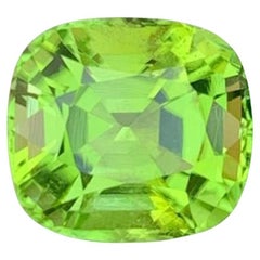 Natural Peridot Gemstone: 5.38 carat Cushion Cut Loose Stone, August Birthstone