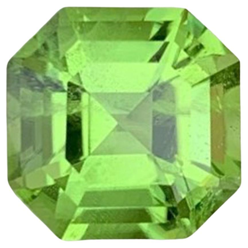 Natural Peridot Gemstone: 5.66 Carat Asscher Cut Peridot Gemstone From Pakistan