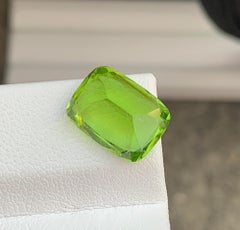 Natural Peridot Gemstone: 5.90 Carat Cushion Cut August Birthstone From Pakistan