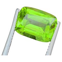 Natural Peridot Gemstone: 5.90 Carat Cushion Cut August Birthstone From Pakistan