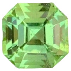 Natural Peridot Gemstones, Asscher Cut Peridot Gemstone From Pakistan 3.43 CT