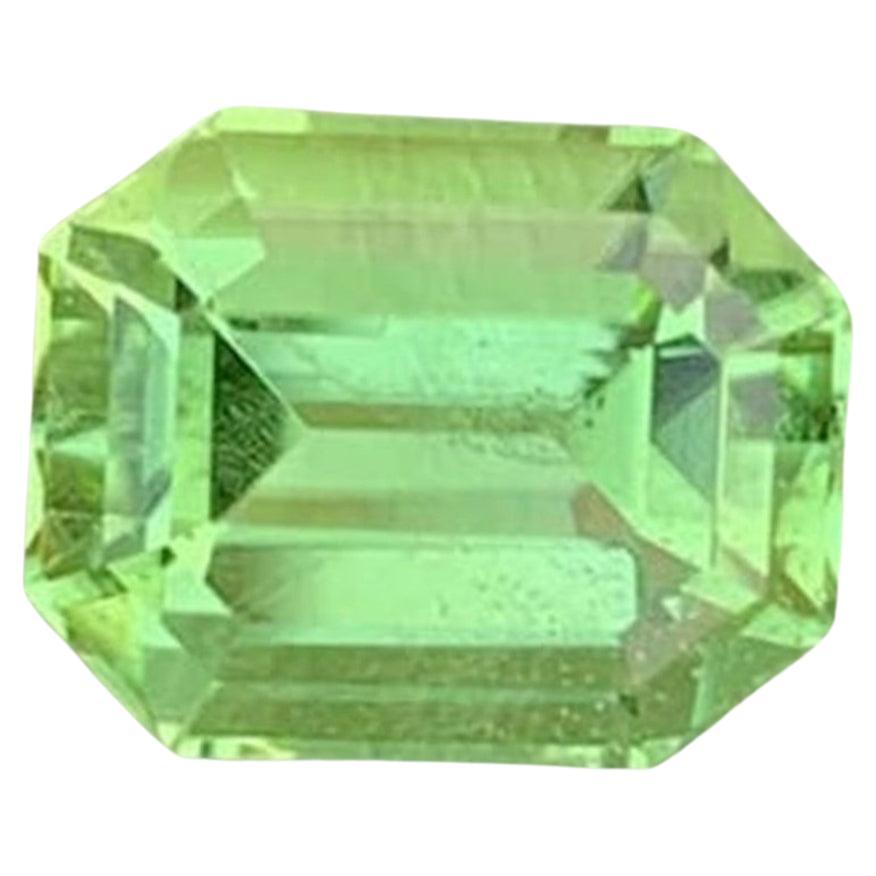 Natural Peridot Gemstones, Emerald Cut Peridot Loose Gemstone 3.22 CT
