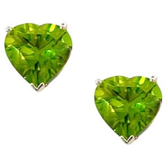 Orecchini con perno di peridoto naturale in oro bianco 14k 7,31 TCW certificati $1790 311047