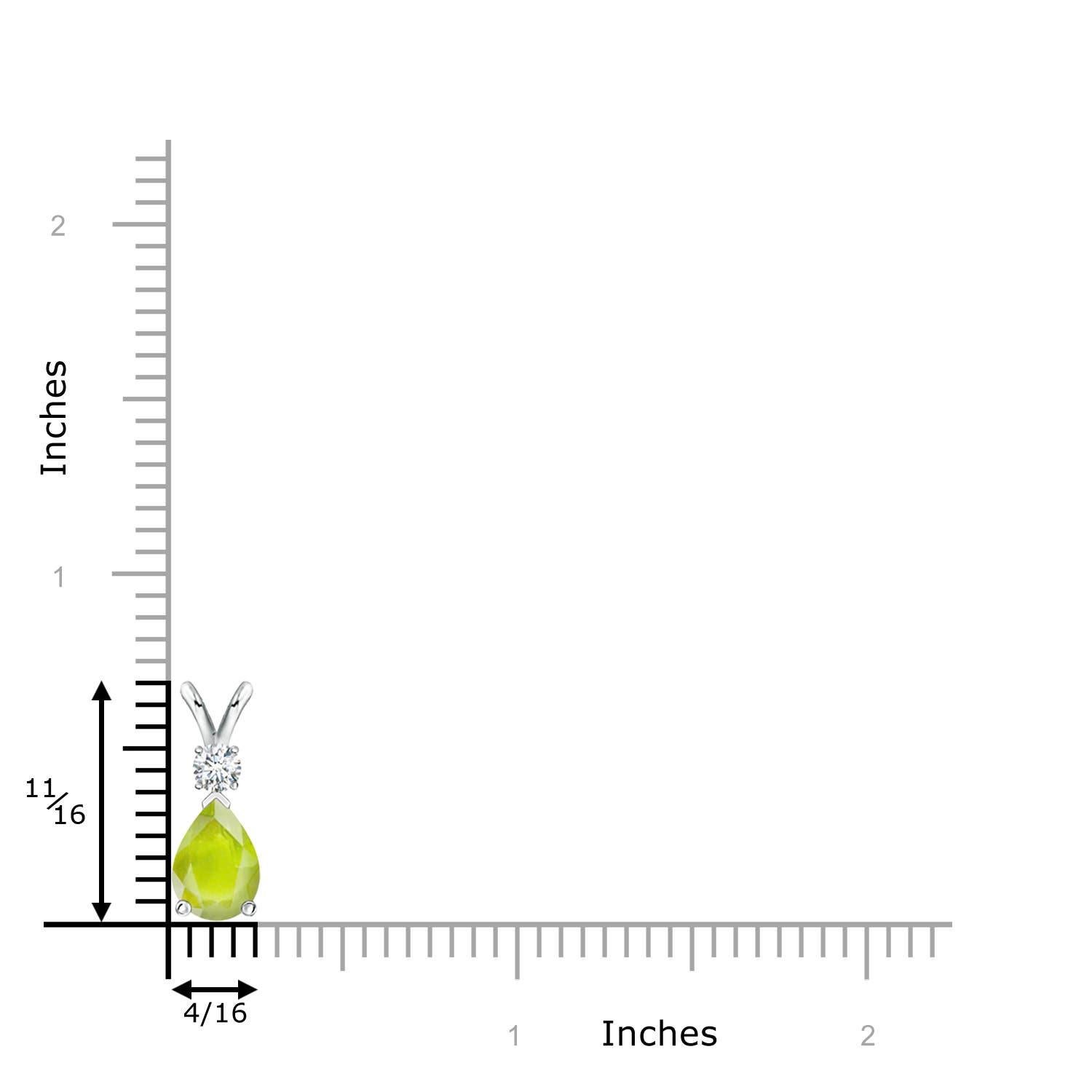 Moderno Ciondolo a goccia con peridoto naturale e diamante in oro bianco 14K in vendita