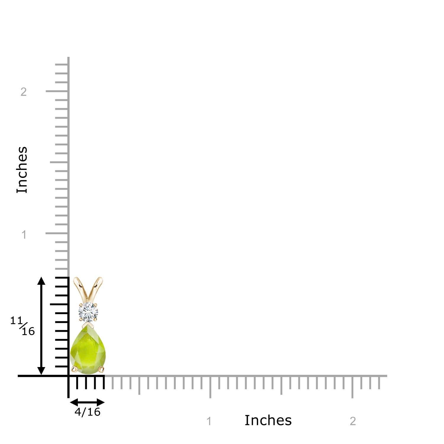 Moderne Pendentif en peridot naturel avec diamant en or jaune 14K en vente
