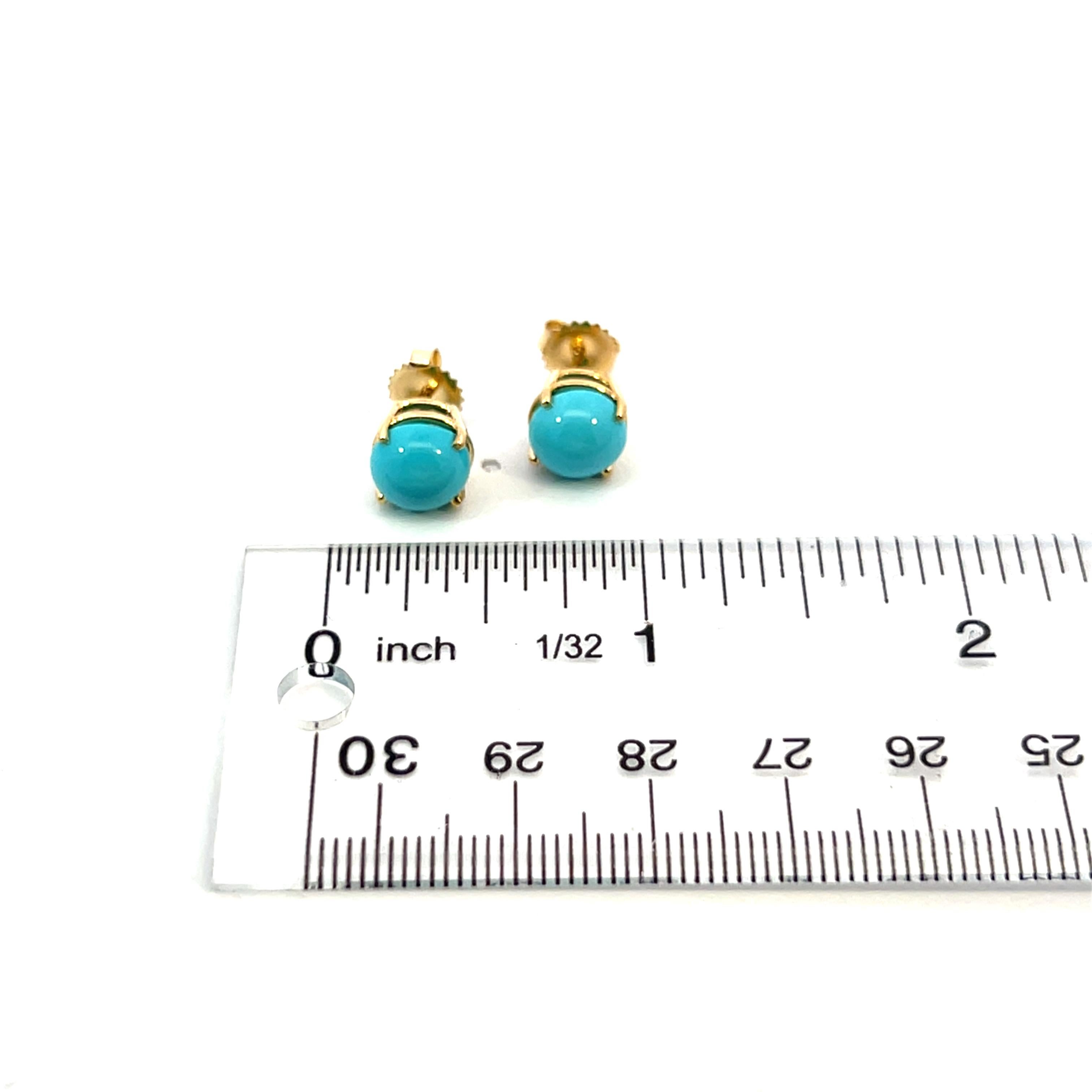 Natural Persian Turquoise Earrings 14k Gold 5.18 TCW Certified 6