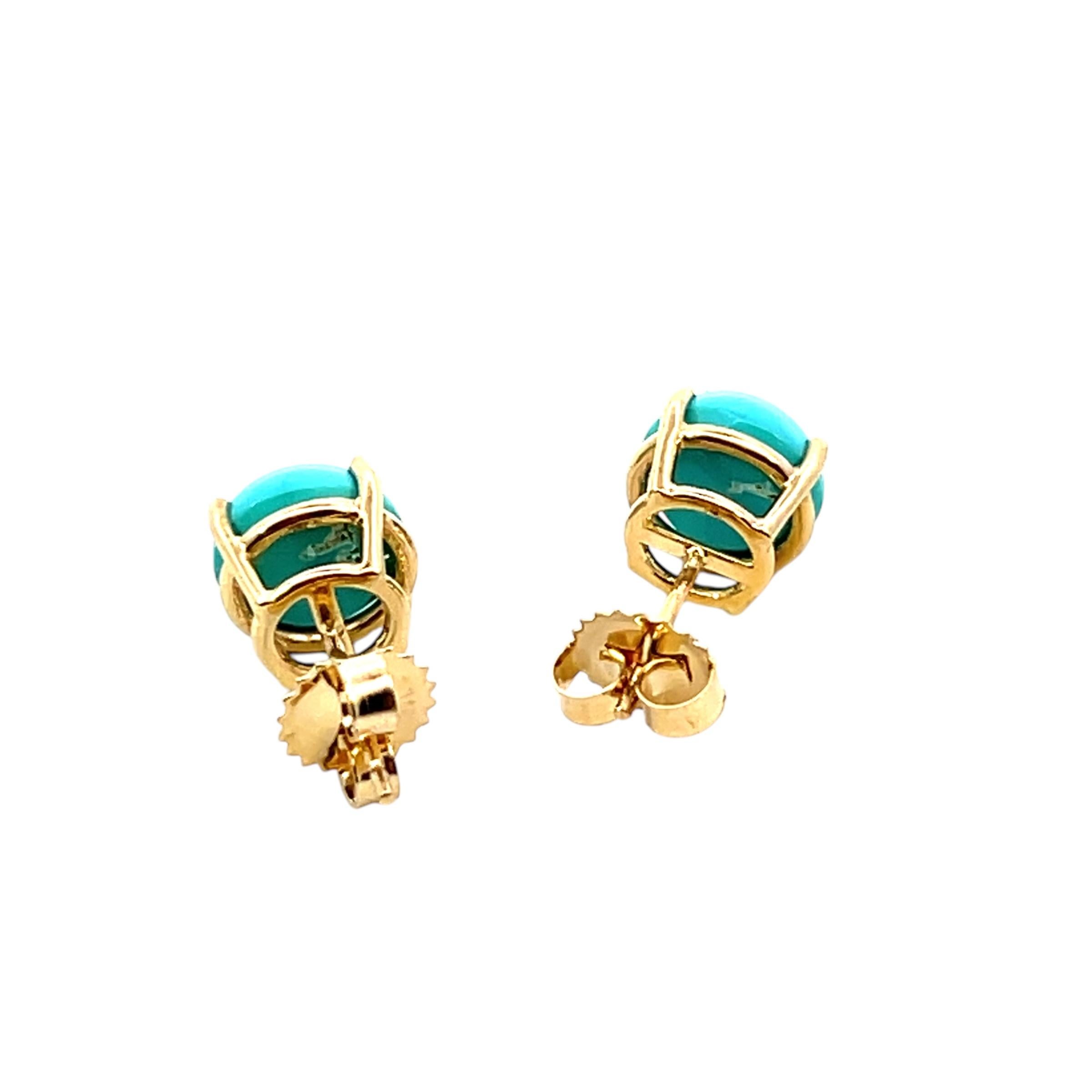 Natural Persian Turquoise Earrings 14k Gold 5.18 TCW Certified 4