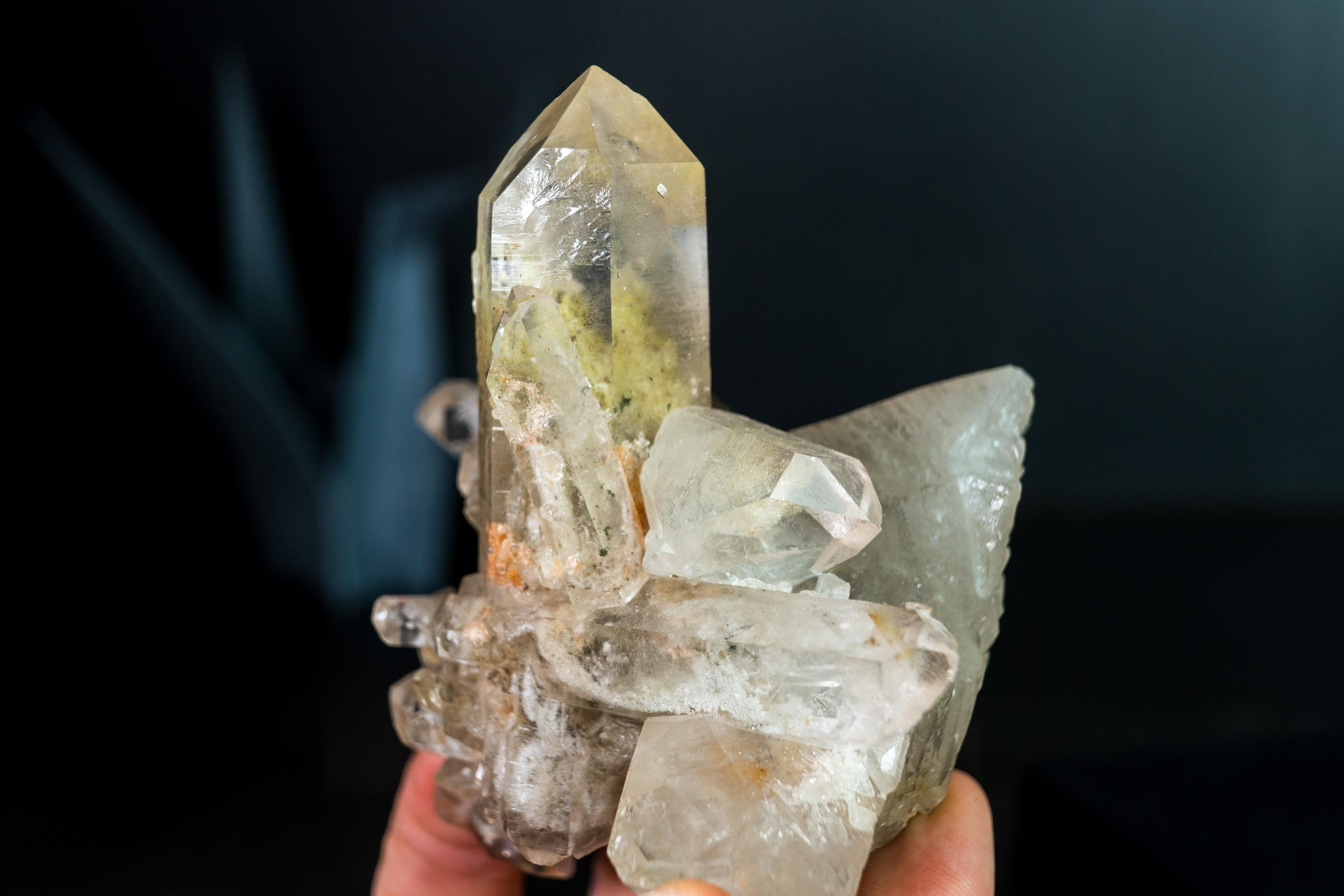 Brésilien Cristal Phantom naturel et quartz lodolite de Diamantina Brésil en vente