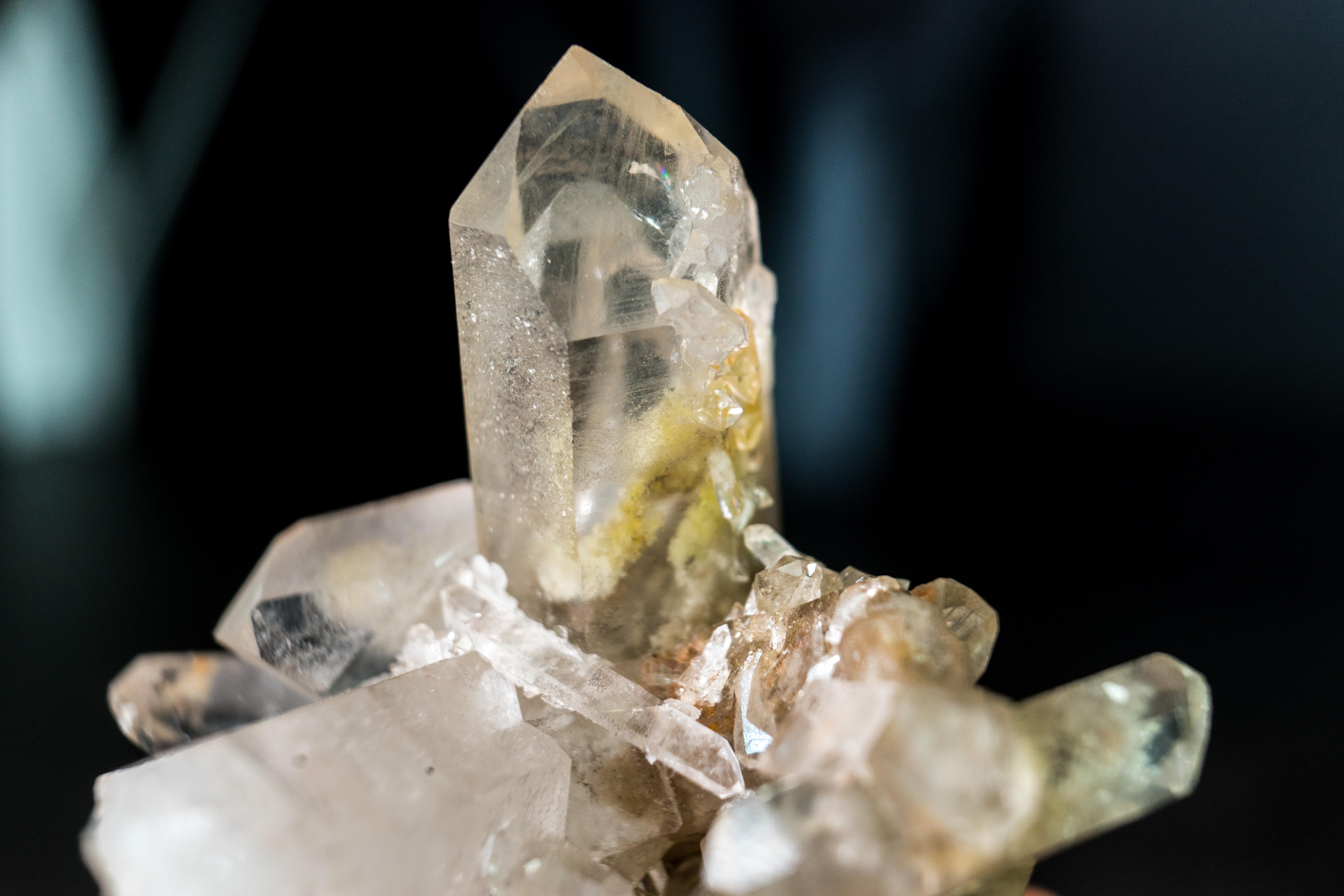 Brazilian Natural Phantom and Lodolite Quartz Crystal from Diamantina Brazil For Sale