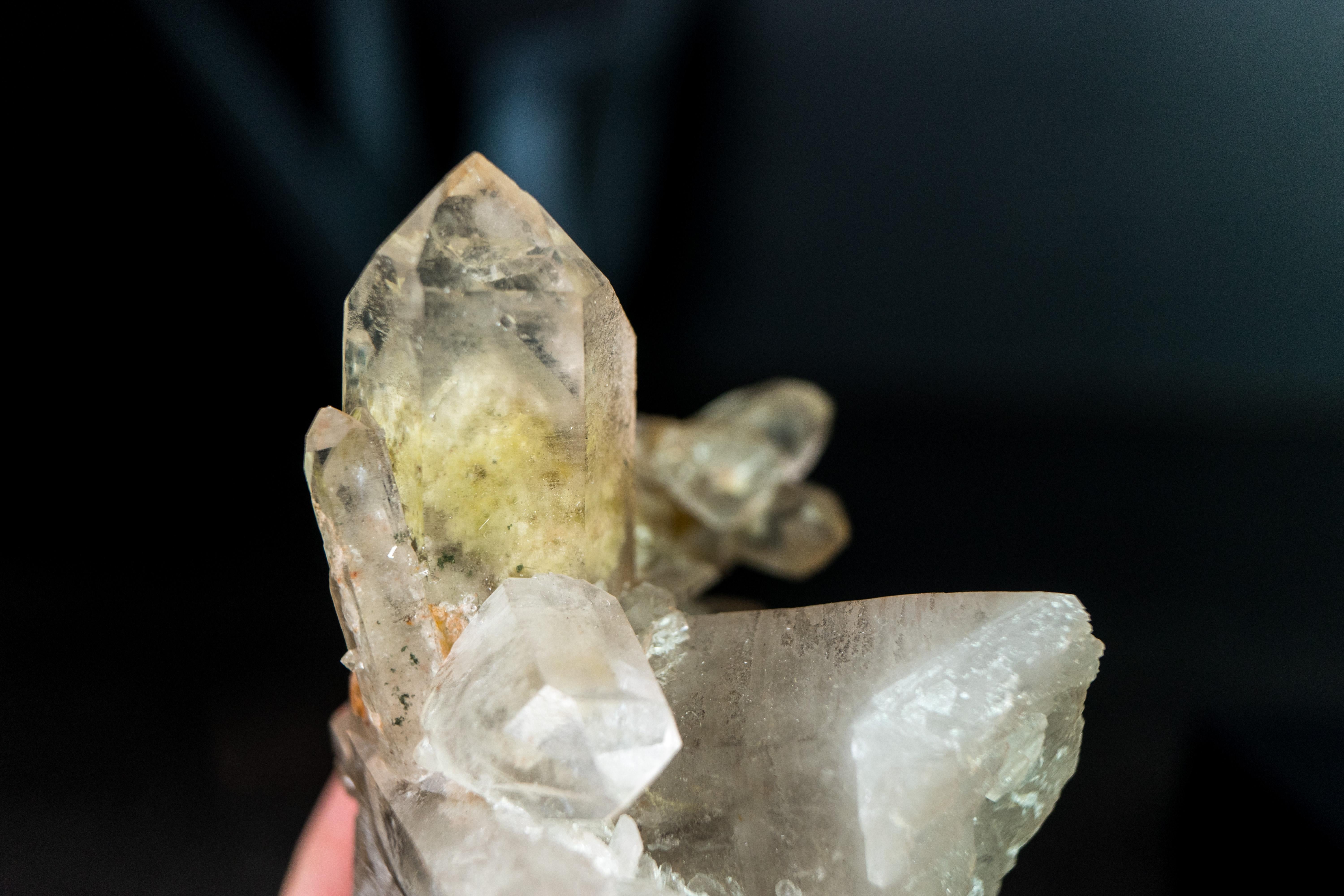 XXIe siècle et contemporain Cristal Phantom naturel et quartz lodolite de Diamantina Brésil en vente