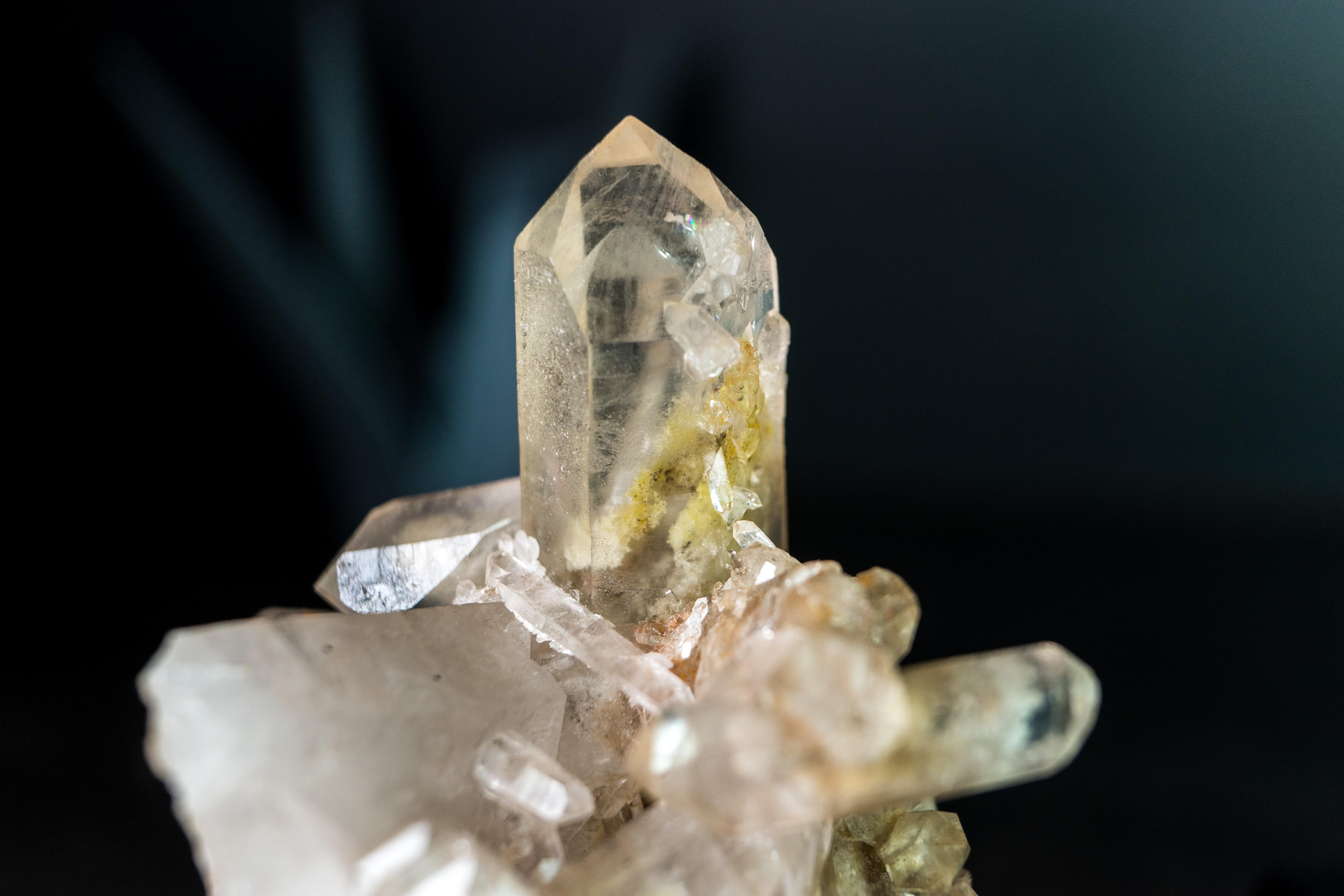 Contemporary Natural Phantom and Lodolite Quartz Crystal from Diamantina Brazil For Sale