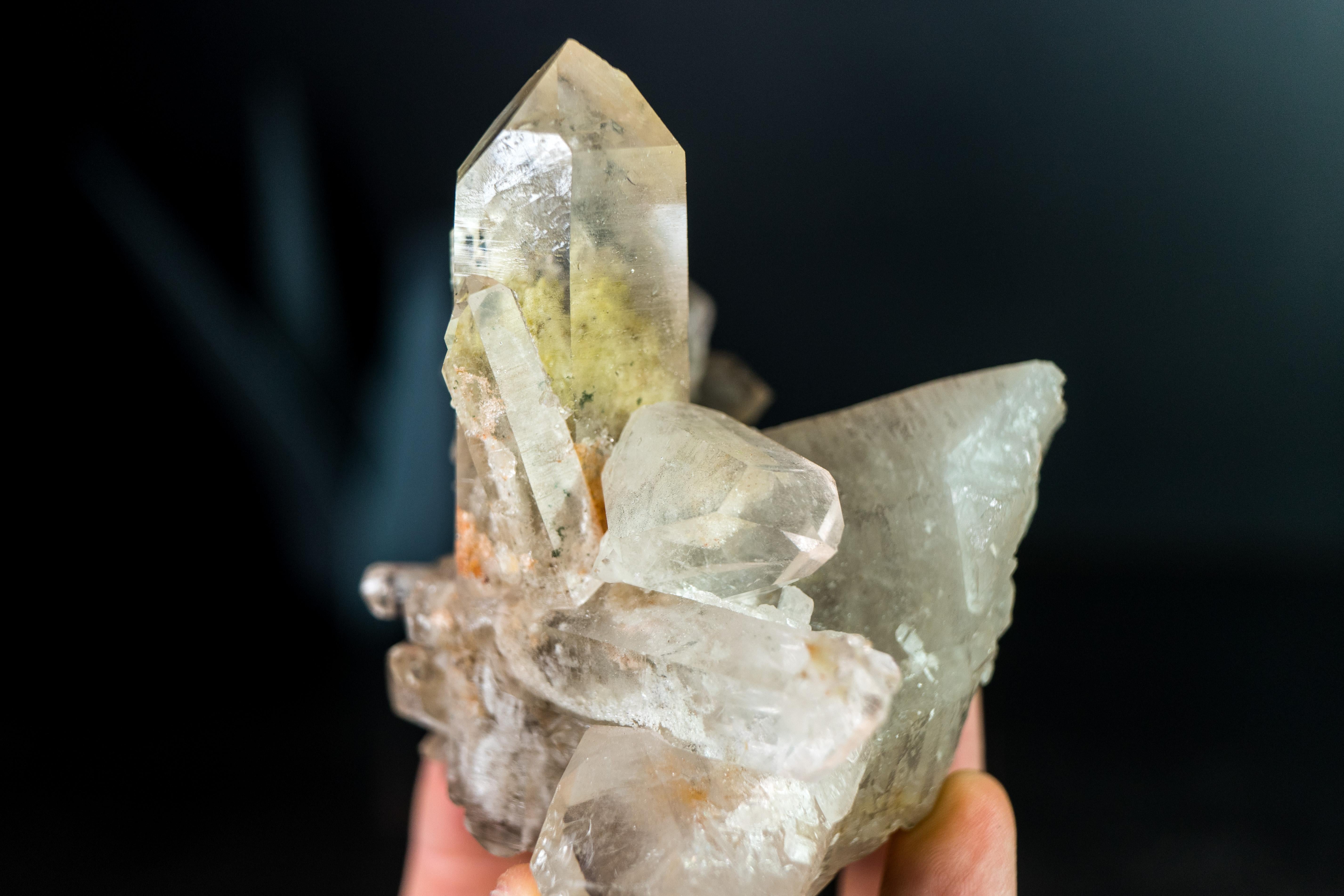 Cristal Phantom naturel et quartz lodolite de Diamantina Brésil en vente 2