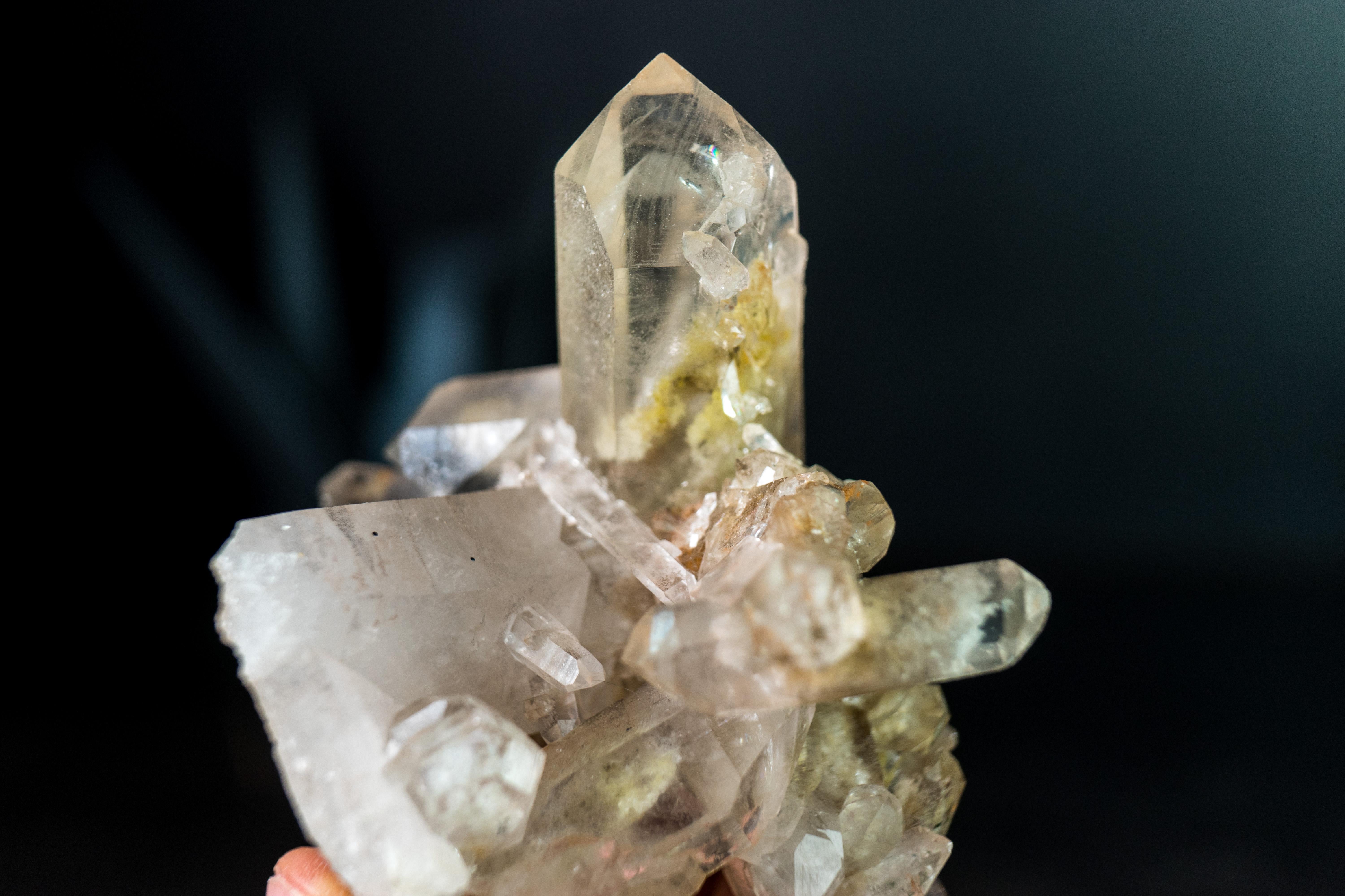 Cristal Natural de Cuarzo Fantasma y Lodolita de Diamantina Brasil Ágata