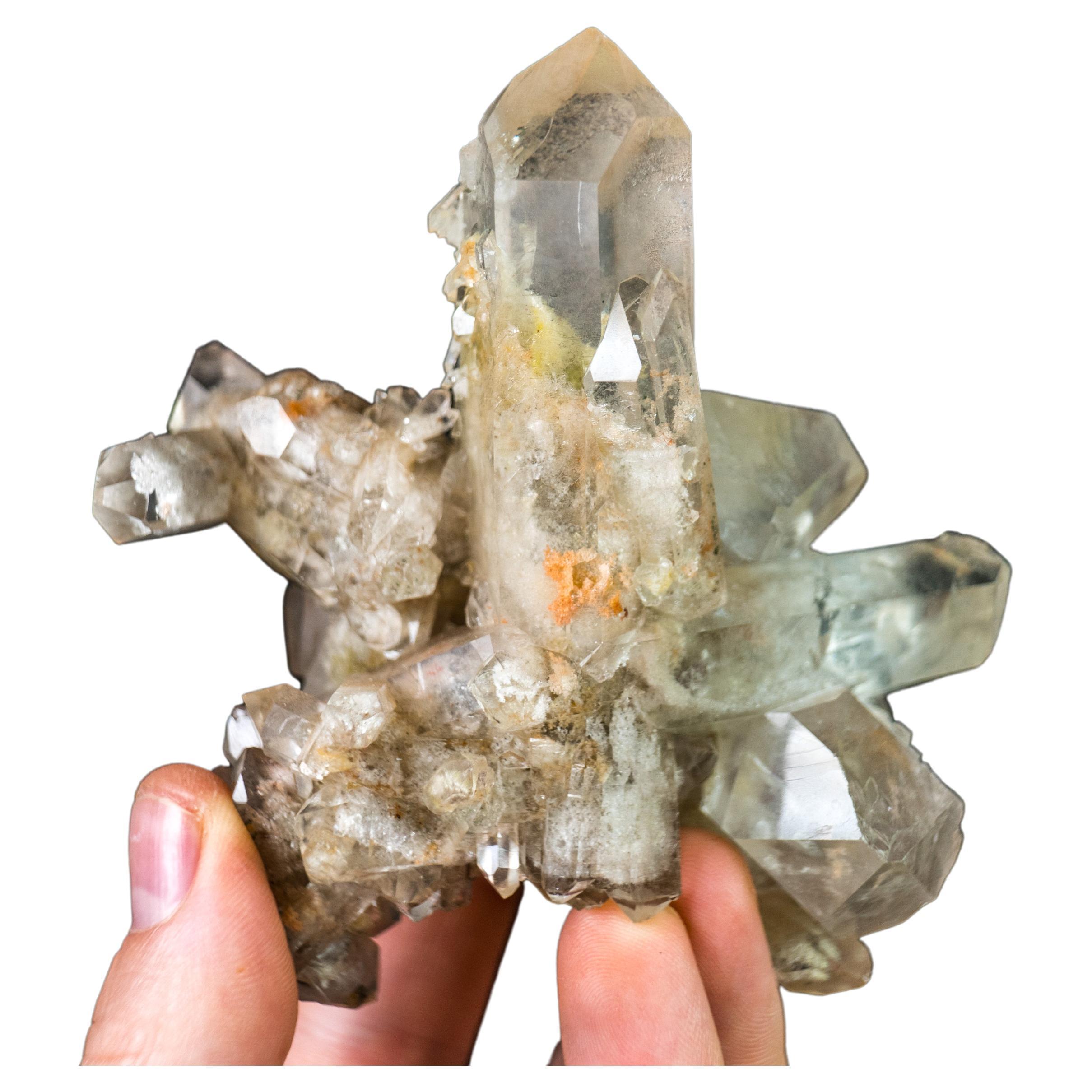 Natural Phantom and Lodolite Quartz Crystal from Diamantina Brazil For Sale