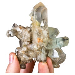Antique Natural Phantom and Lodolite Quartz Crystal from Diamantina Brazil