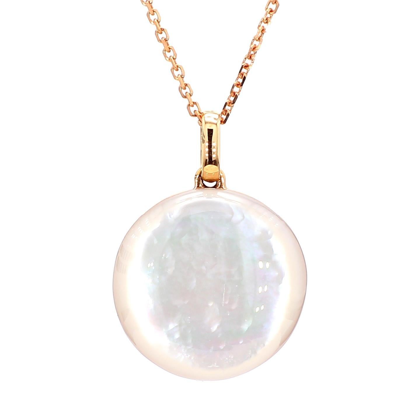 Contemporaneo Pinctada Maxima naturale e diamante bianco da 1,82 carati TW Ciondolo a goccia in oro rosa in vendita