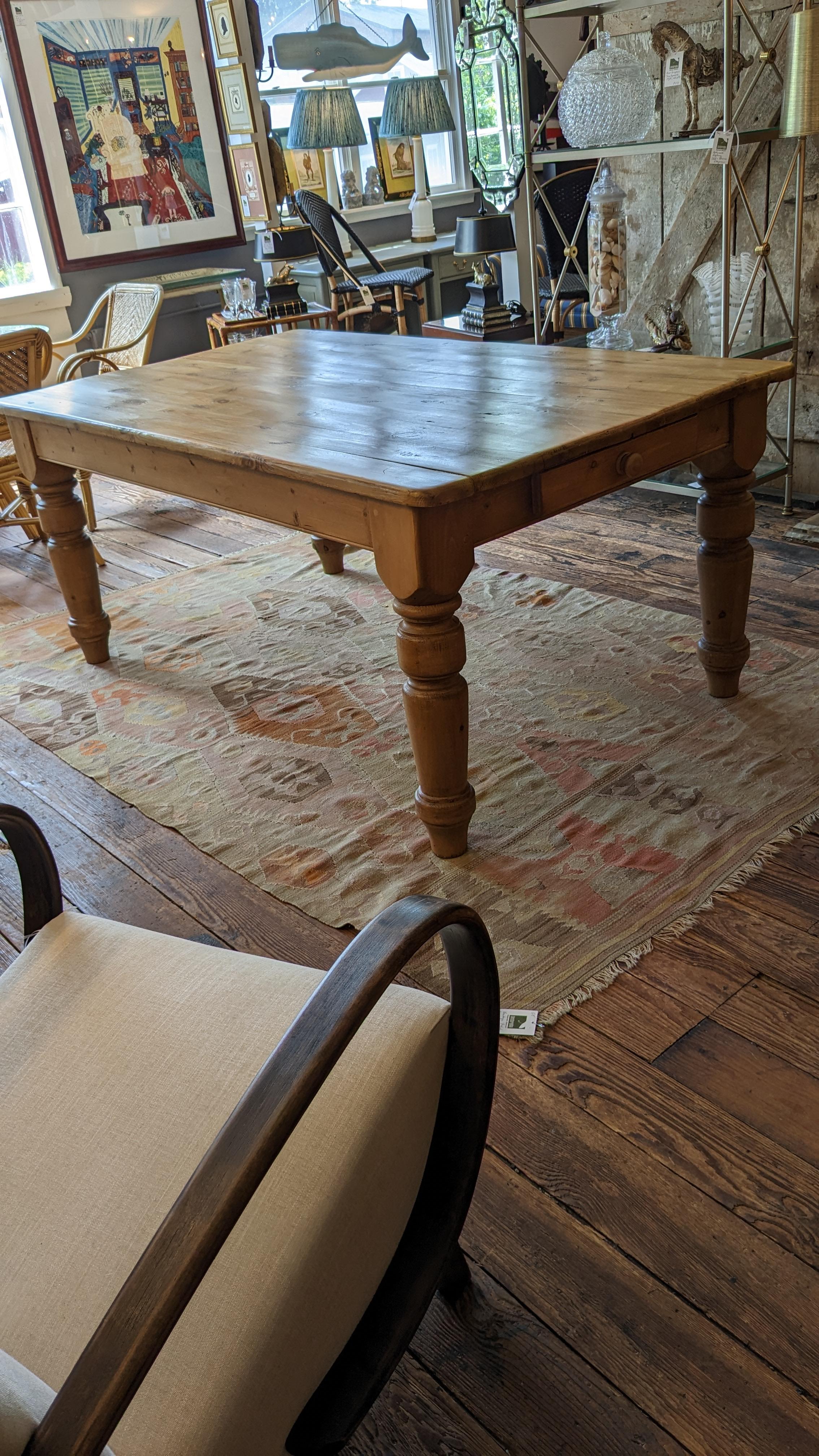Natural Pine Country Farm Table For Sale 7