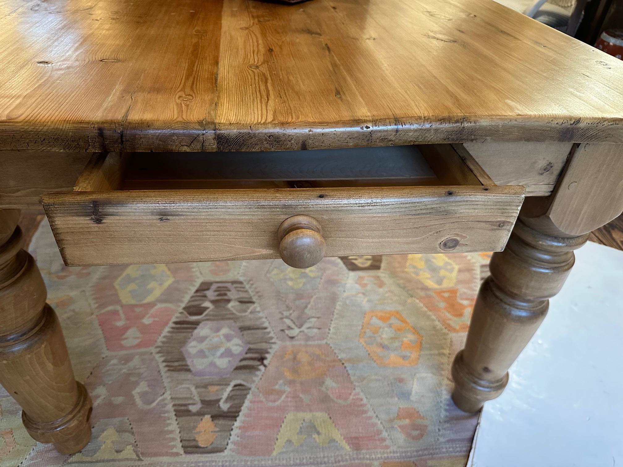 Natural Pine Country Farm Table For Sale 13