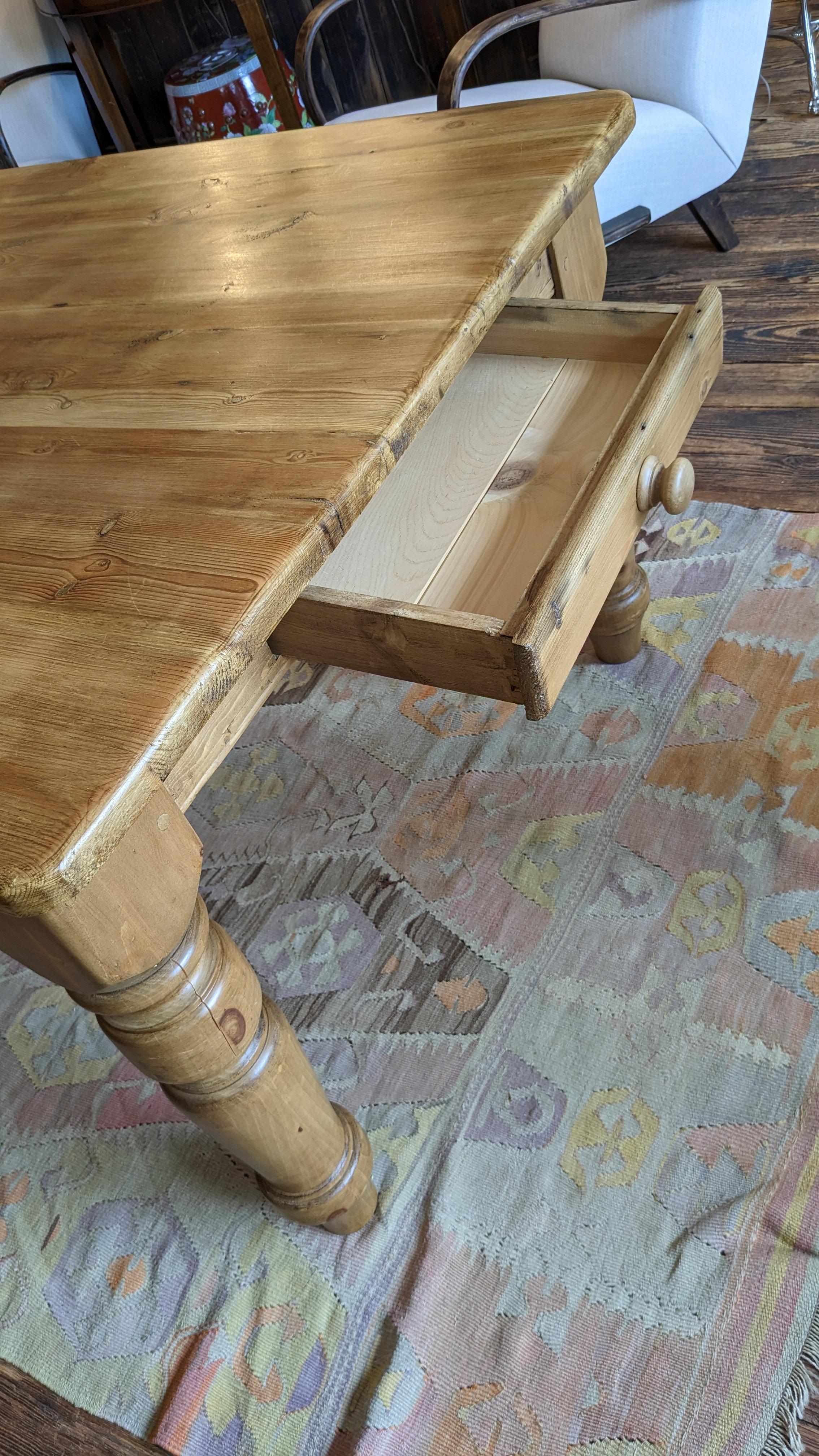 Natural Pine Country Farm Table For Sale 1