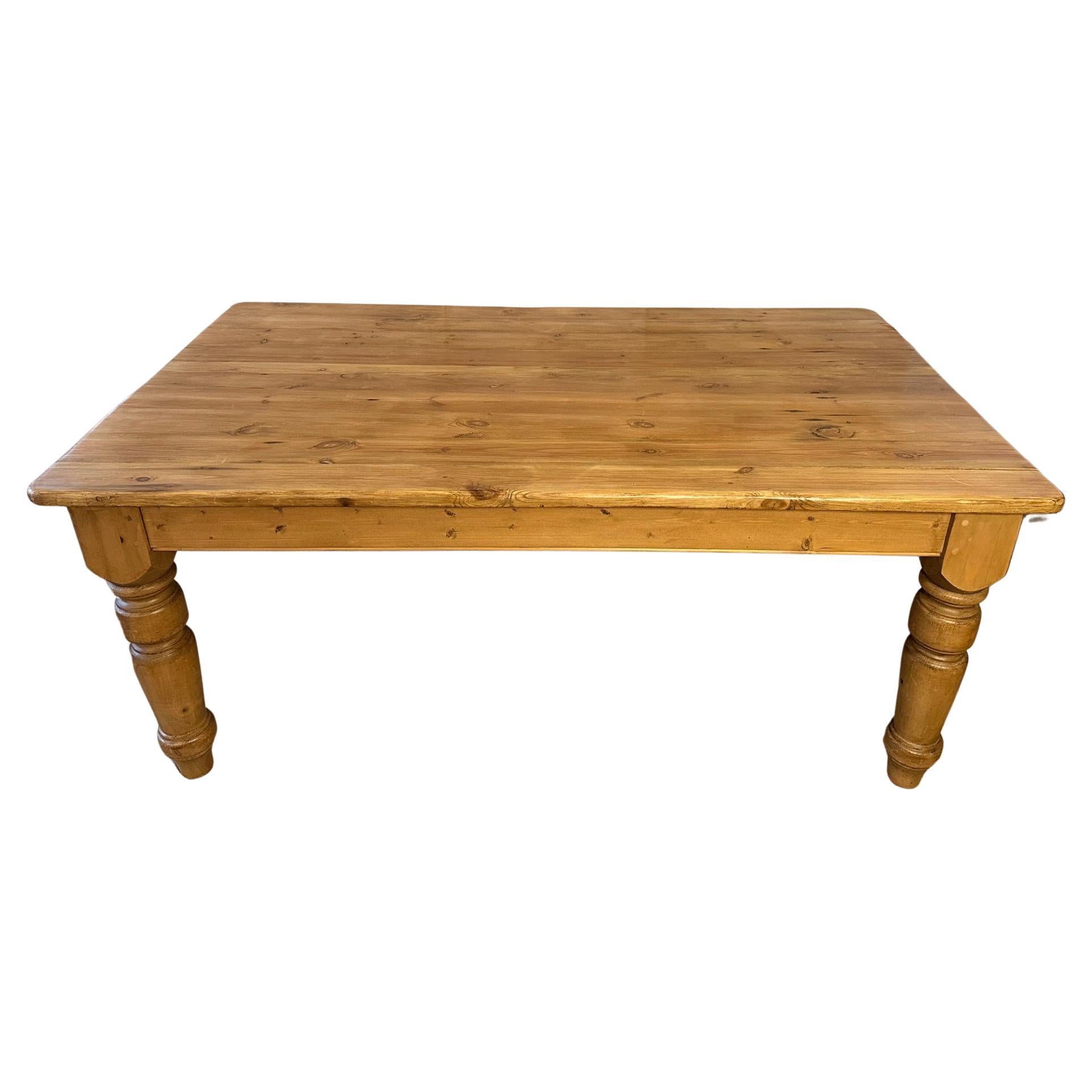 Natural Pine Country Farm Table For Sale