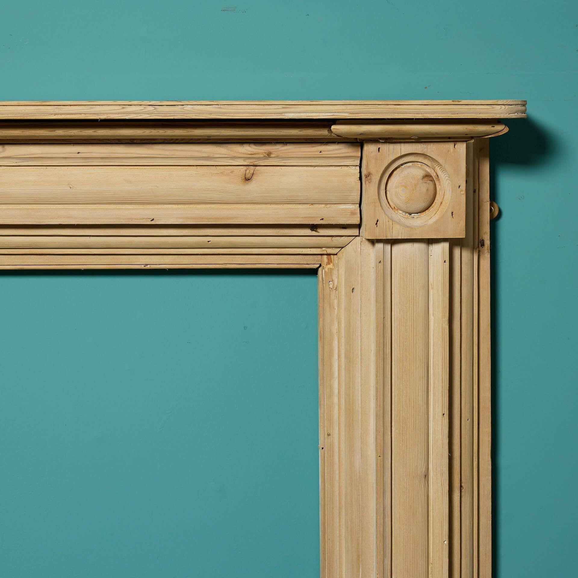 English Antique Pine Georgian Bullseye Fireplace For Sale