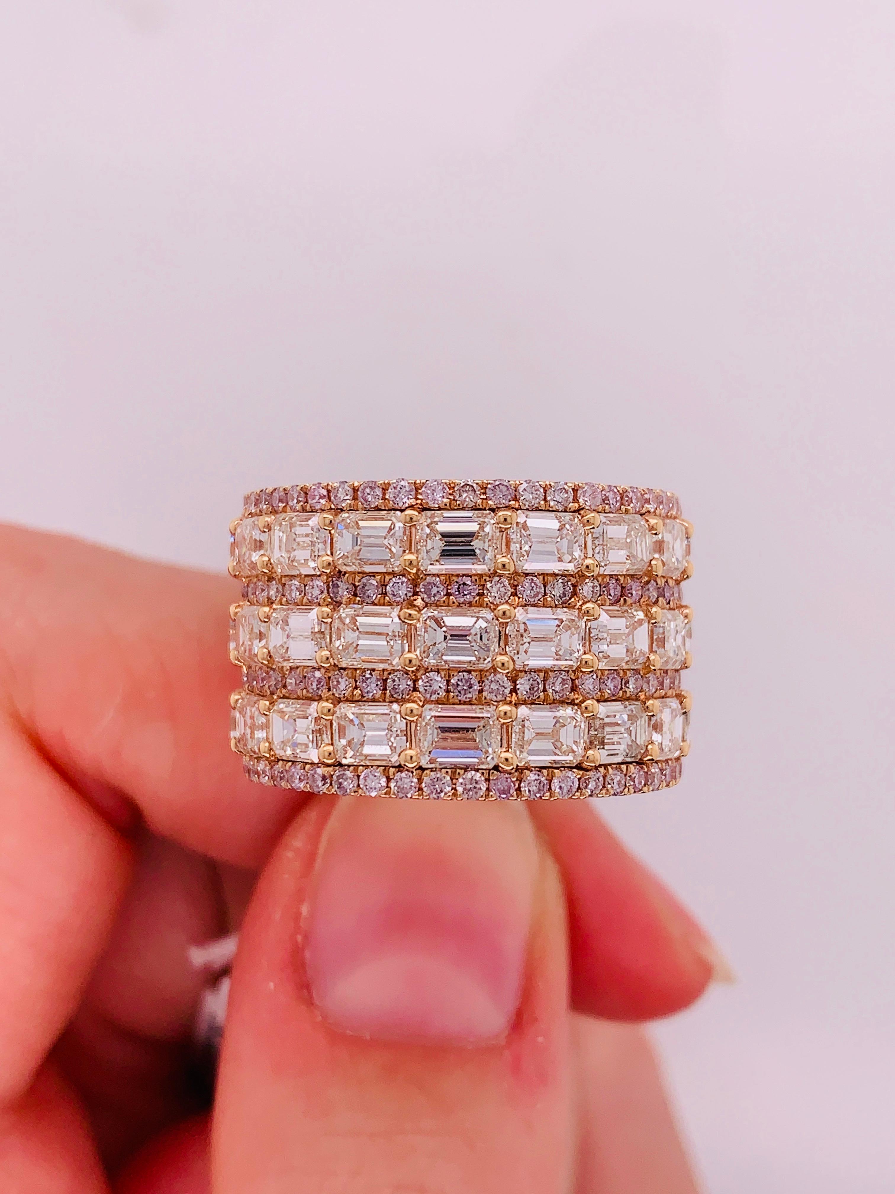 Natural Pink and White Diamond Band  2