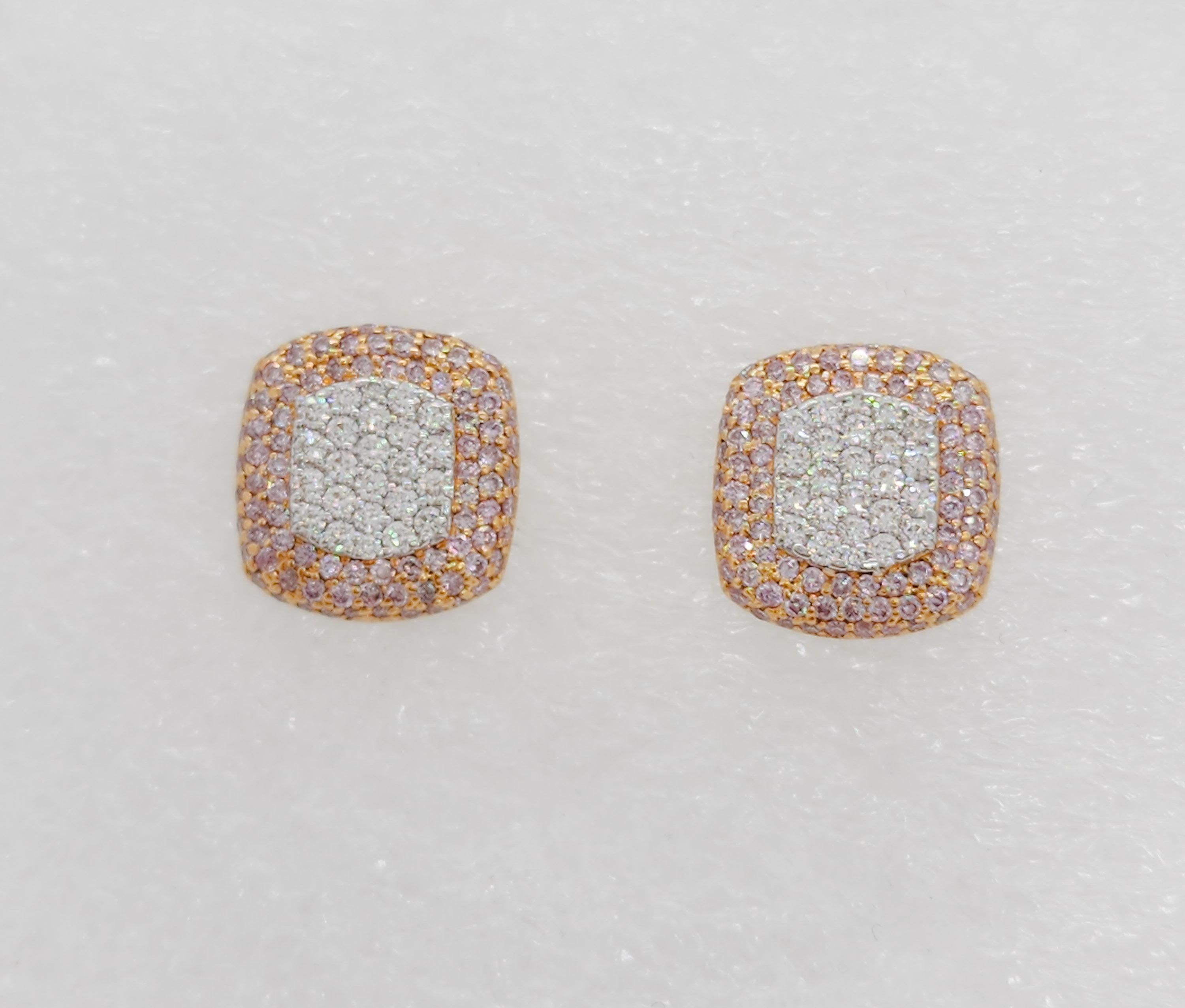 pink diamond earrings for men
