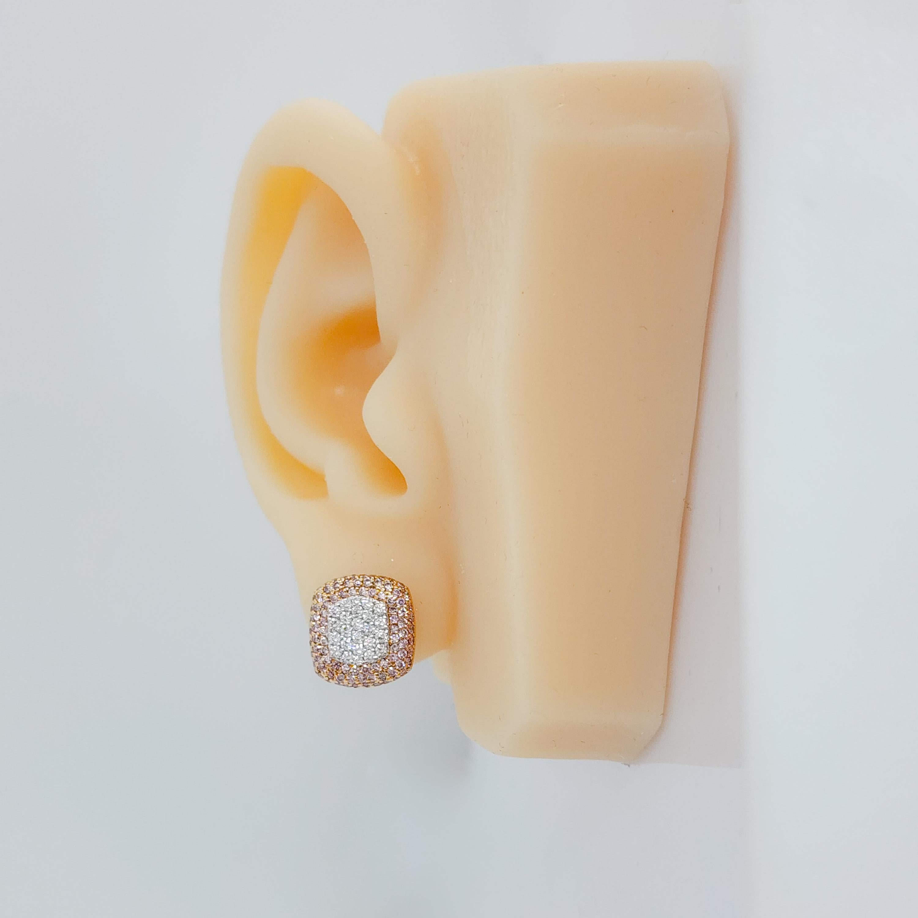 men's rose gold diamond earrings