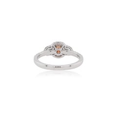 Natural Argyle Pink Diamond in Platinum and 18K Pink Gold Wedding Ring