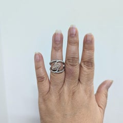 Natural Pink and White Diamond Ring in 14K 2 Tone Gold