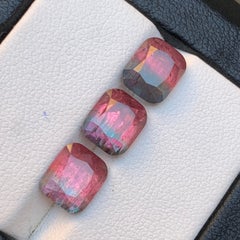 Turmalina natural rosa y azul bicolor 8,72 ct talla cojín paquete de piedras preciosas sueltas