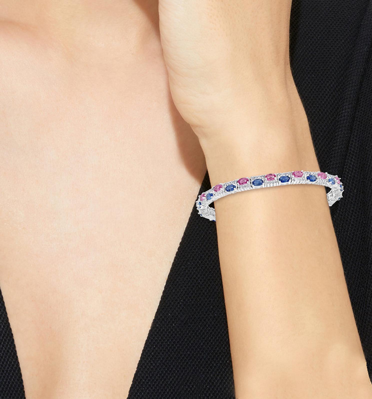 blue and white diamond bracelet