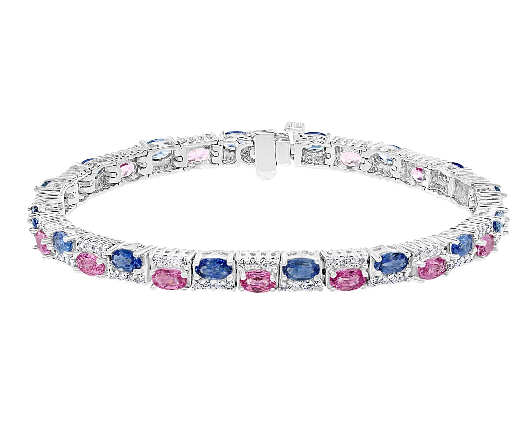 pink and blue bracelets