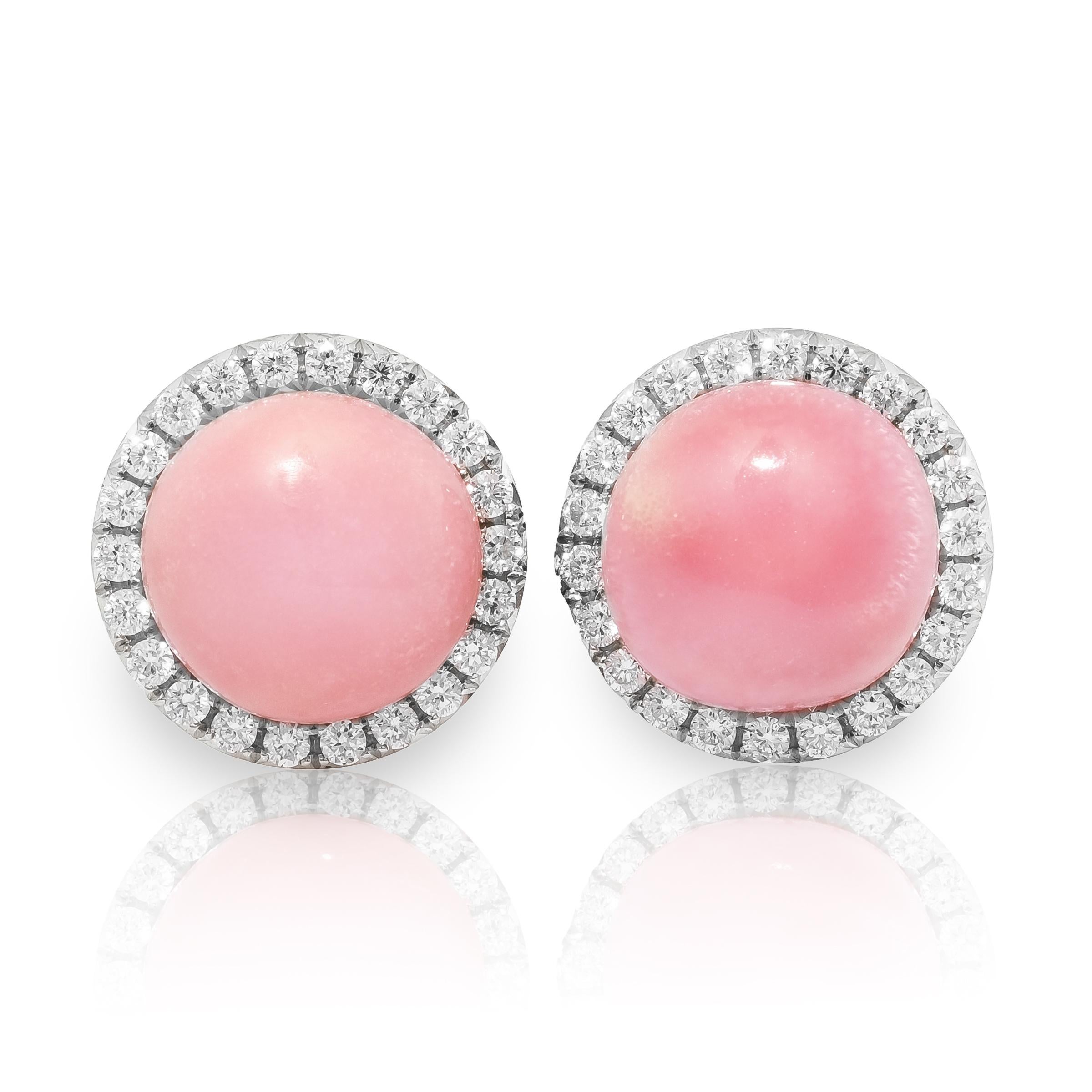 De las mujeres Gema de Perla Concha Rosa Natural 11.70 cts en Pendientes de 18KWG con Dia / Informe GIA en venta