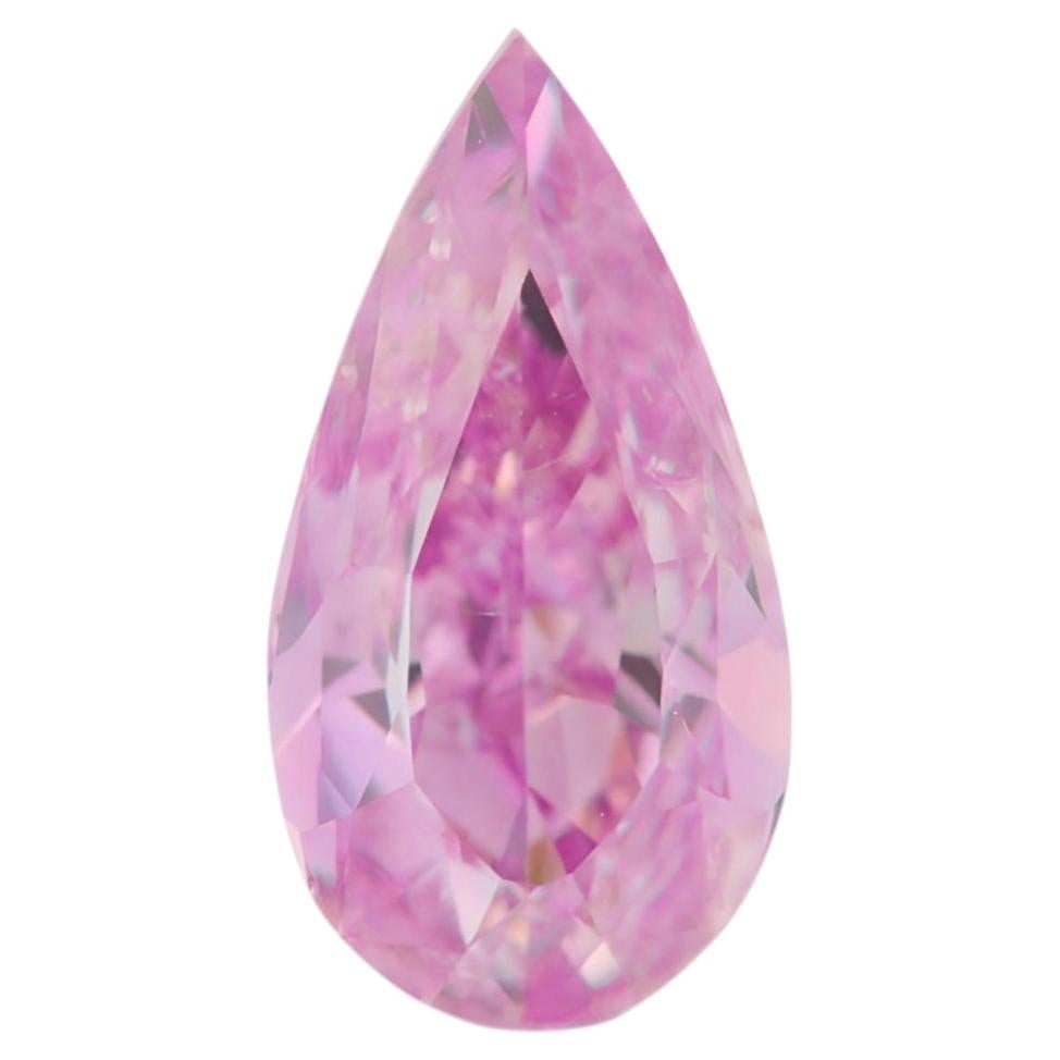 Natural Pink Diamond 0.50ct Natural Loose Fancy Pink Purple SI2 Diamond GIA Pear