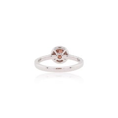 Natural Argyle Pink Diamond and White Diamond Platinum Engagement Ring