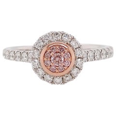 Natural Argyle Pink Diamond Platinum 18K Pink Gold Engagement Ring