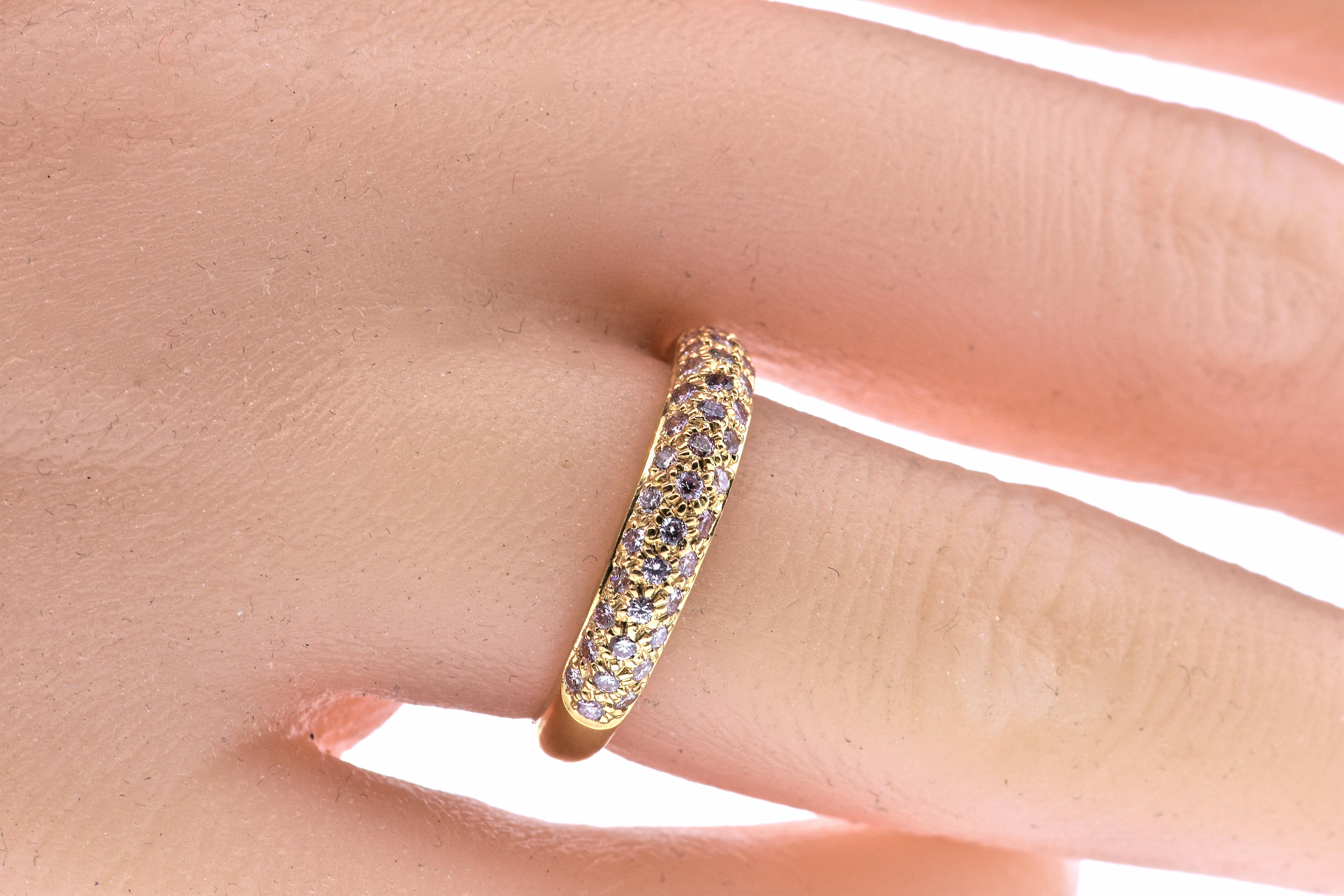 Natural Pink Diamond Band In New Condition For Sale In Aspen, CO
