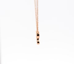 Natural Pink Diamond Butterfly Floating Pendant Necklace in 18K Rose Gold